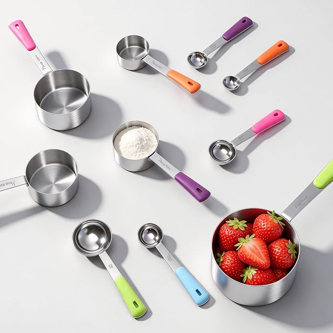 Bopei Measuring Cups and Spoons Set Stainless Steel 10 Piece - Image 6