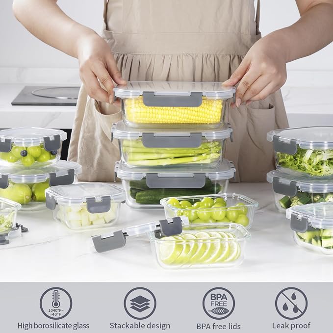 AILTEC 12 Pack Glass Food Storage Containers - Image 7