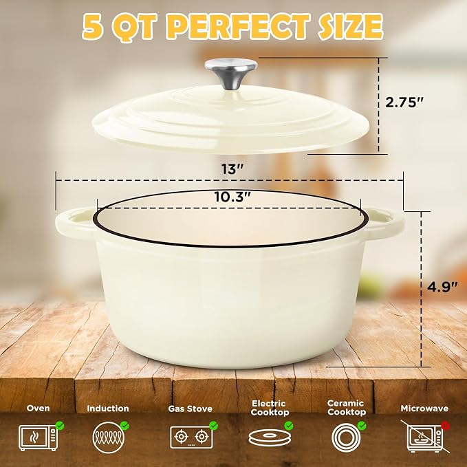 Enameled Cast Iron Dutch Oven Pot - Image 3