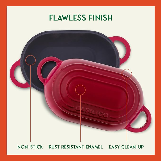 Enameled Cast Iron Bread Oven 2 Qt, Non-Stick Single Loaf Cast Iron Bread Pan - Image 5