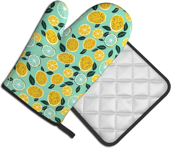 Lemon Pot Holders and Oven Mitts - Image 2