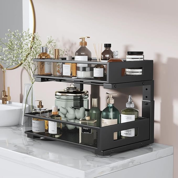 2 Packs 17IN Depth Under Sink Organizer, 2-Tier Pull Out Cabinet Organizer - Image 6