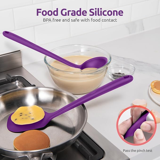 Silicone Kitchen Cooking Utensil Set: U-Taste 600ºF Heat Resistant 13.6in Extra - Image 3