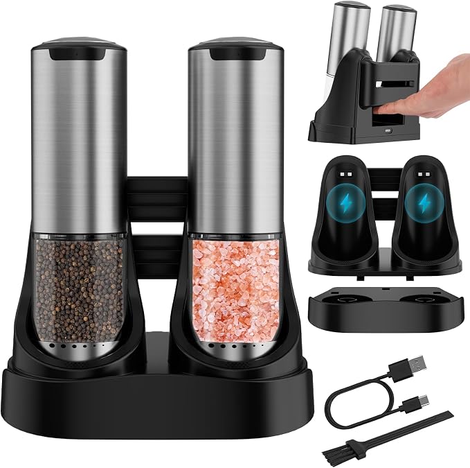Electric Salt and Pepper Grinder Set Type-C Fast Charging, Automatic Salt and by ModernKitchenLifestyle
