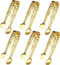 6PCS Mini Serving Tongs, 4Inch Rose Stainless Steel Sugar Cube Tong, Sliver by Sunenlyst