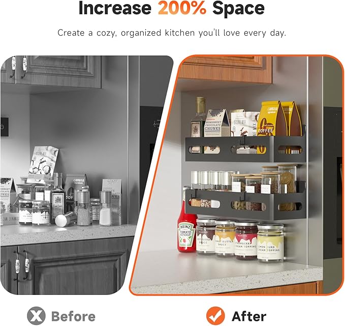 Sevenblue 6 Pack Strong Magnetic Spice Rack - Image 3