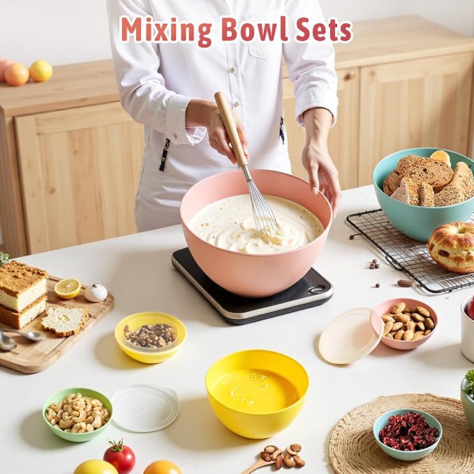 16 Piece Plastic Mixing Bowls - Image 2