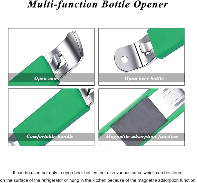 3 Pieces Magnetic Bottle Openers Can Opener Classic Beer Opener Stainless Steel - Image 2
