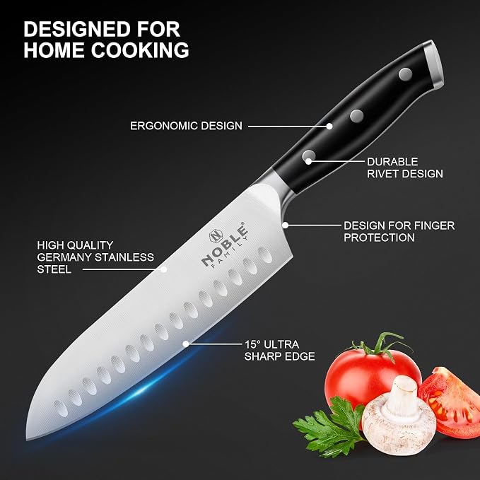 Knife Set with Block, N NOBLE FAMILY 16Pcs Kitchen Knives Drawer Organizer Set - Image 3