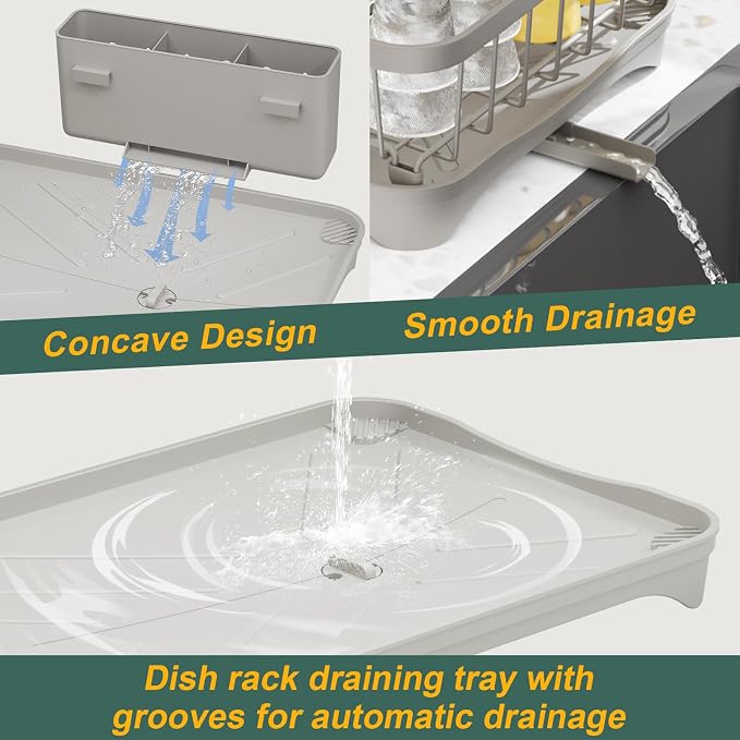 LIYI Dish Drying Rack, Adjustable Spout Design, Kitchen Dish Racks, Made of - Image 4