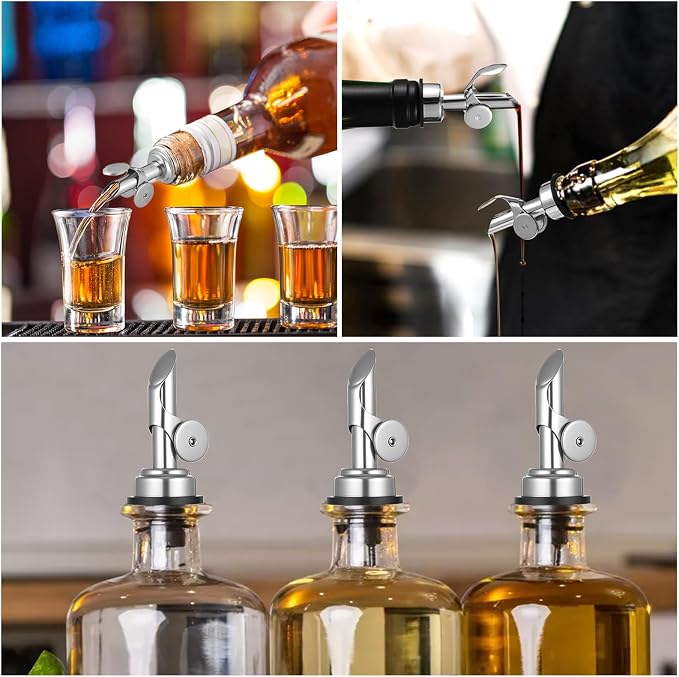 2 PCS Oil Spout, Olive Oil Dispenser Spout, Liquor Pour Spouts Self Closing - Image 6