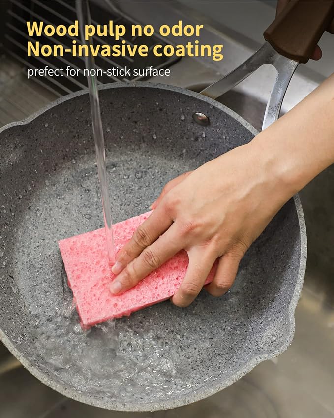 ARCLIBER Kitchen Sponge, Heavy Duty Color Cellulose Sponge, Clean Tough Messes - Image 7
