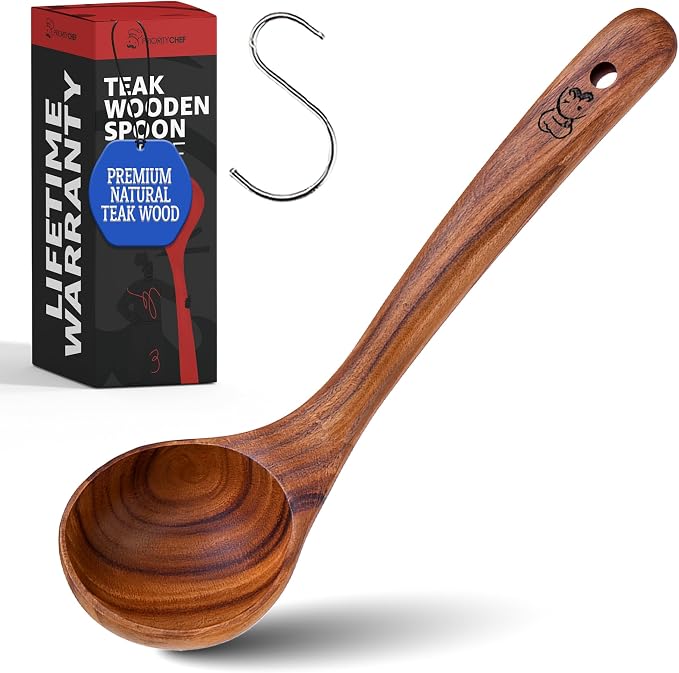 PriorityChef Premium Wooden Ladle by PriorityChef