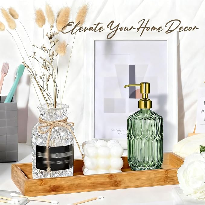 COHOSEGE 17 Oz Green Glass Kitchen Soap Dispenser - Image 9