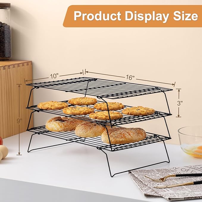 Cooling Rack for Baking 3 Tiers, Stainless Steel Baking Cooking Cooling Racks - Image 2