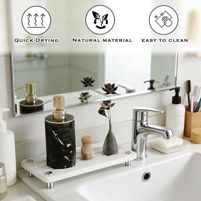 2PCS Instant Dry Sink Caddy for Bathroom Counter, Durable Kitchen Sink Organizer - Image 5