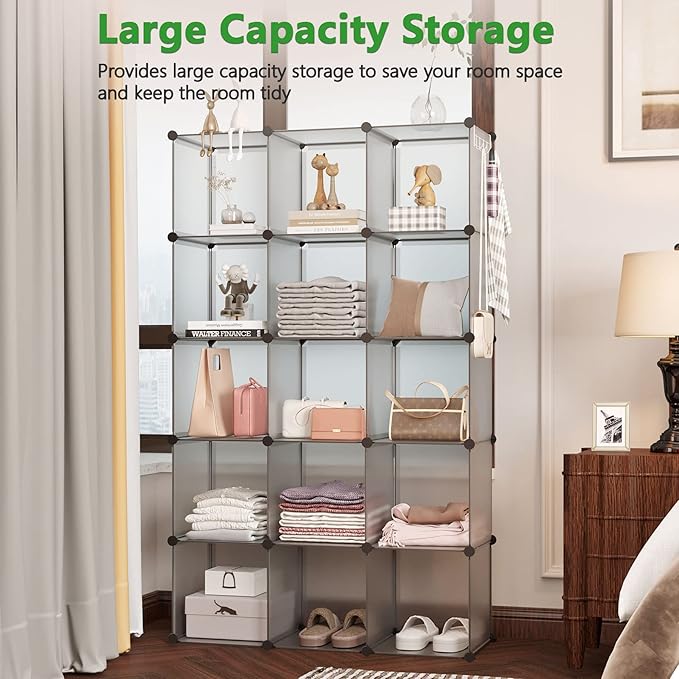 C&AHOME Plastic 16-Cube Grey UPCS16G - Image 5