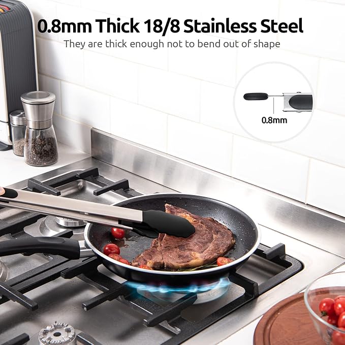 600ºF Heat Resistant Kitchen Tongs: U-Taste 16 inch Extra Long Large Silicone - Image 5