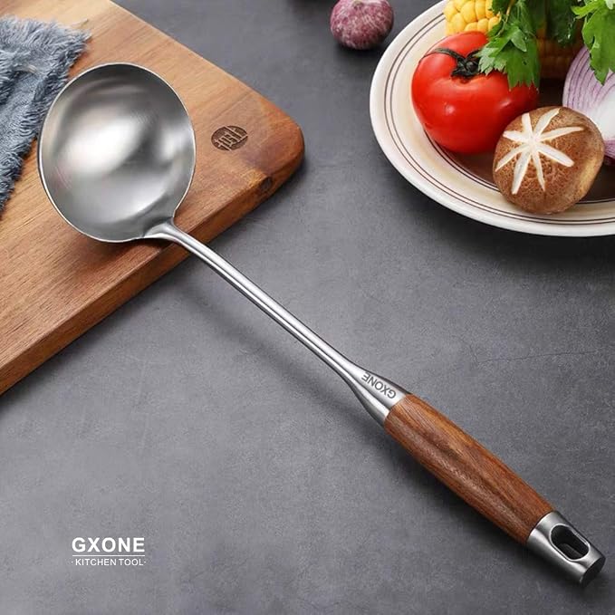 Soup Ladle, 304 Stainless Steel Cooking Ladle Spoon Wok Tools - Image 5