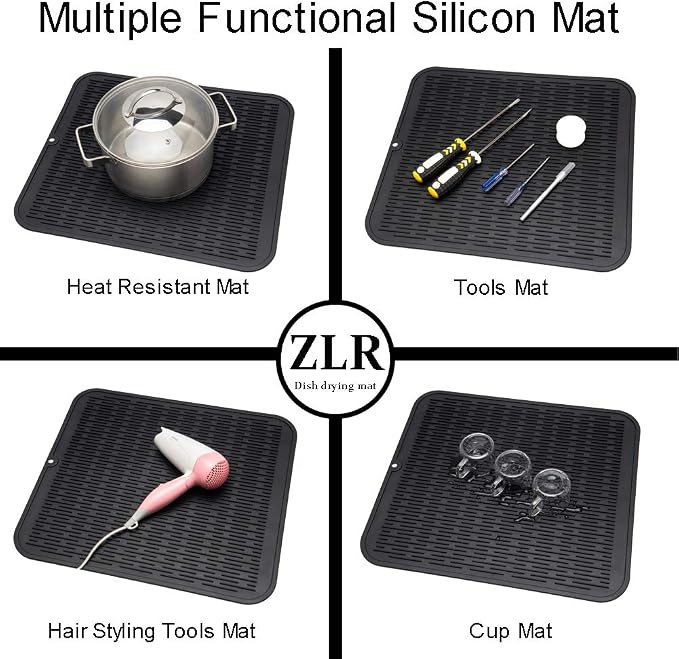 ZLR 2 Pcs Large Silicone Dish Drying Mat - Image 5