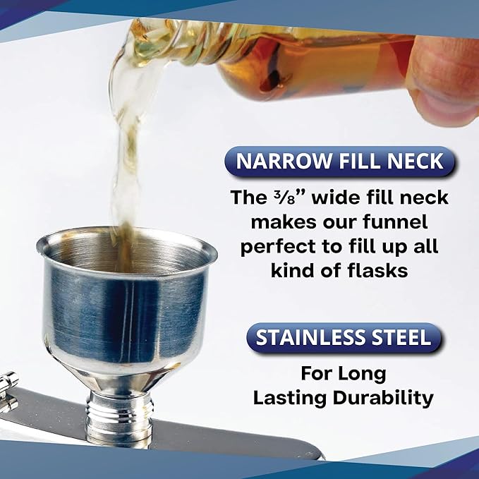 SE Stainless Steel Funnel for Flasks Bottles and Mini Bottles, Small Steel - Image 4