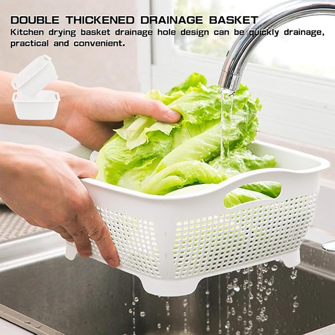 Double-layer Plastic Fruits Vegetable Washing Basket Food Storage Multi-layer - Image 6