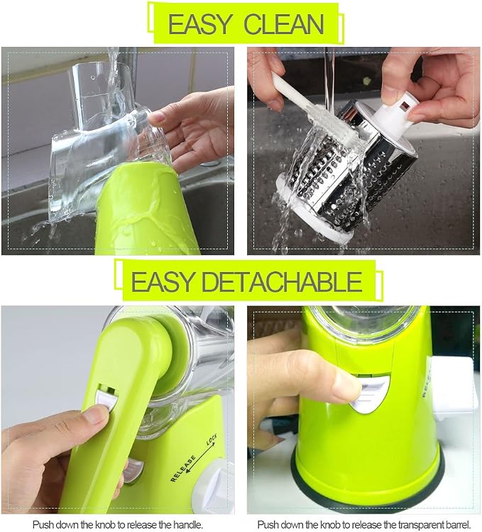 Cambom Rotary Cheese Grater Hand Crank Cheese Shredder - Image 8