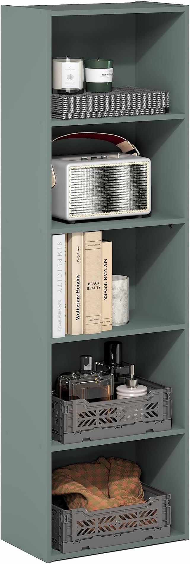 Furinno LUDER Book Shelf, 5-Tier Bookshelf, Bookcase by Furinno-FitsYourSpaceFitsYourBudget