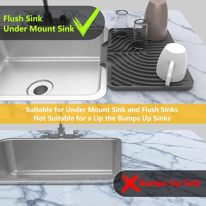 Silicone Drying Mat for Kitchen Counter, Dish Drying Rack Matt - Image 5