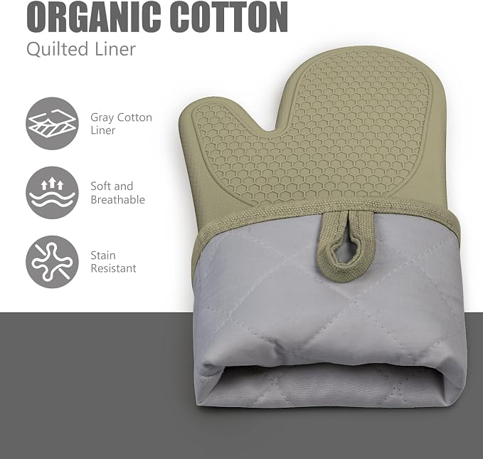 Rorecay 6pcs Oven Mitts and Pot Holders Sets Heat Resistant 500 Degrees - Image 4