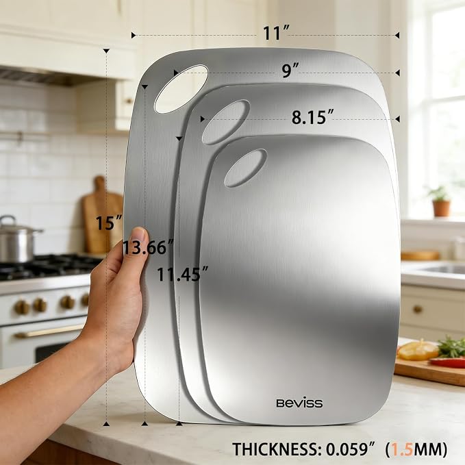 Real 100% Pure Titanium Cutting Board Non-Toxic Set of 2 - Image 7