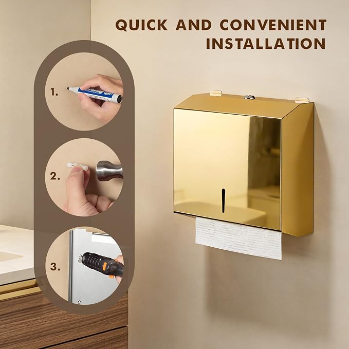 Wall Mounted Stainless Steel Paper Towel Dispenser - Image 2