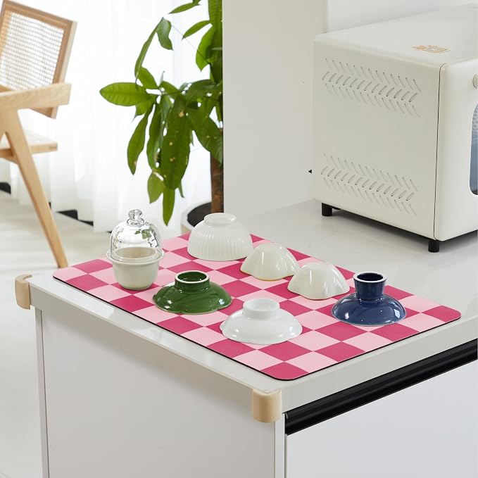 Ohocut Checkered Dish Drying Mat - Image 3