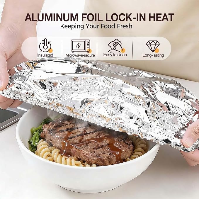 2026 New Reusable Aluminum Foil Food Covers, Pop Up Tin Foil Food Insulation - Image 2
