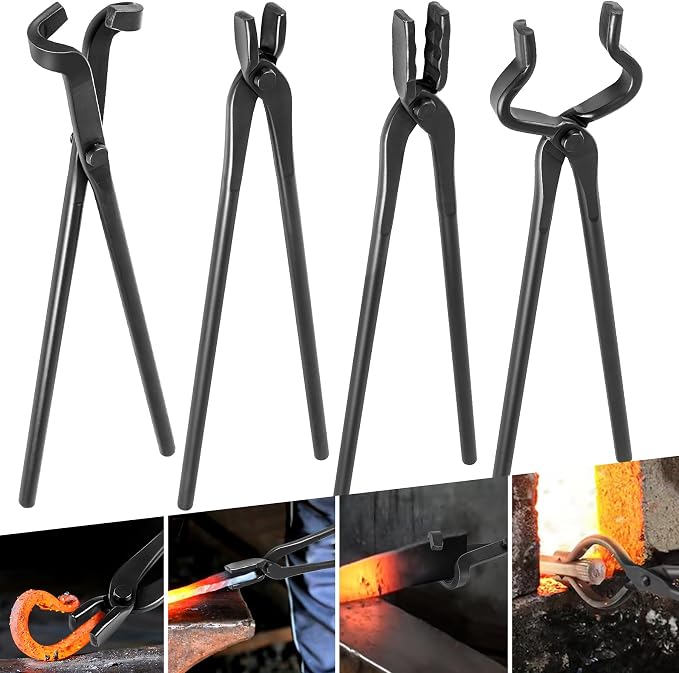 Blacksmith Tongs Knife Making Tongs Set V-Bit Blade Tongs, Flat Tongs, Blade by V-SEK