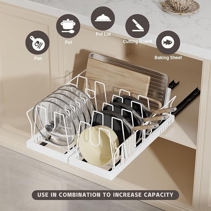 Magheo 2 Pack Pots and Pans Organizer Under Cabinet - Image 2