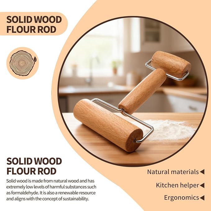 Small Wooden Rolling Pin for Dough Mini Dough Roller - Image 4
