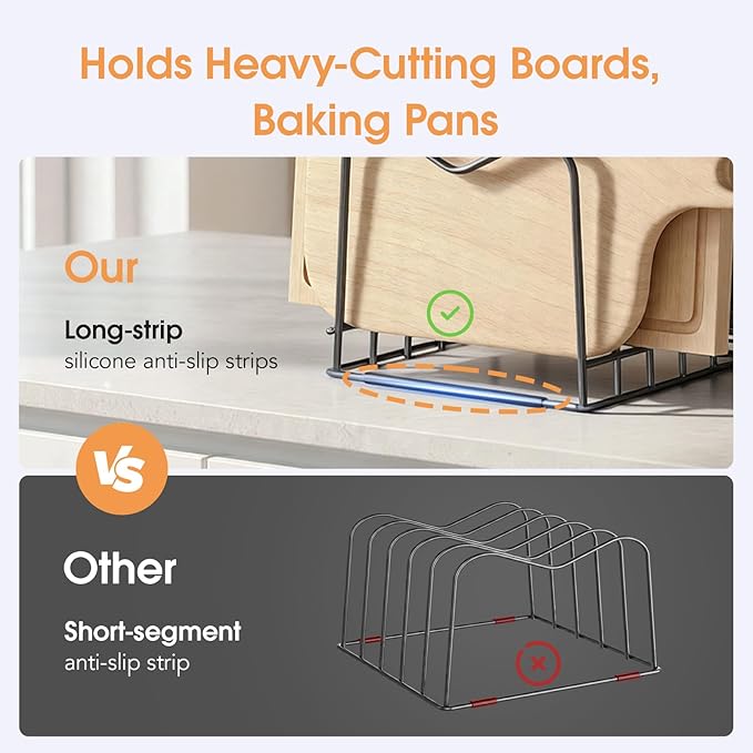 ORDORA Cutting Board Holder Stand Rack Organizer - Image 3