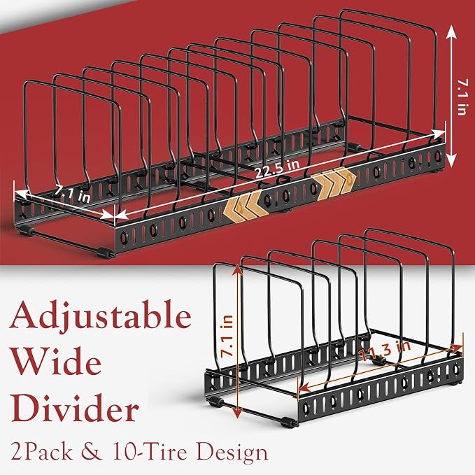 HzTinT 2PACK Cutting Board Organizer, Adjustable Divider Cutting Board Holder - Image 4