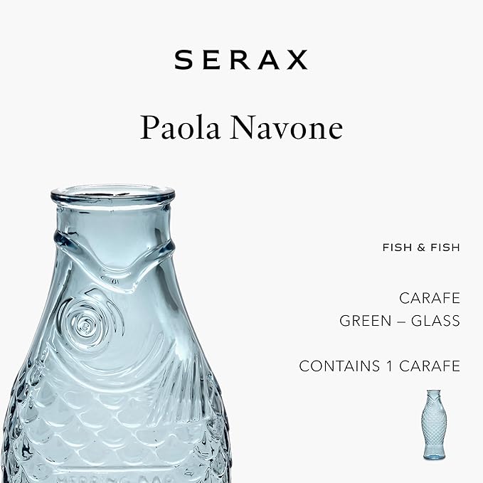 Serax Glass Water Pitcher | Fish & Fish glassware by Paola Navone | Wine Carafe - Image 3