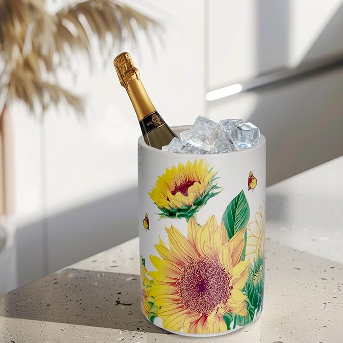 Sunddo Sunflower Utensil Holder, 6.7" Large Utensil Crock, Ceramic Cooking - Image 6
