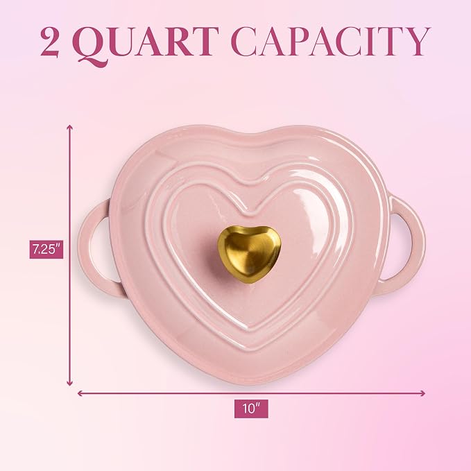 Paris Hilton Enameled Cast Iron Dutch Oven Heart-Shaped Pot - Image 7