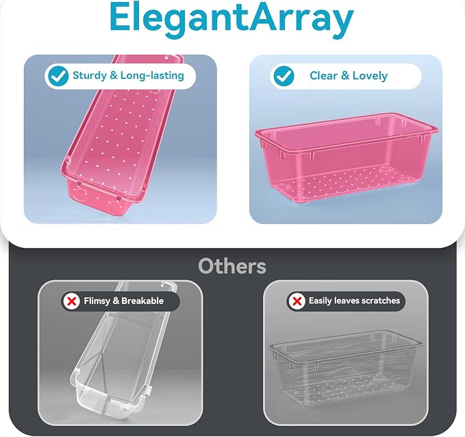 ElegantArray 12 PCS Drawer Organizer Set, 4 Sizes Tool Storage Trays - Image 2