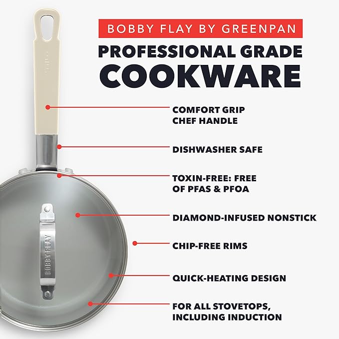 GreenPan x Bobby Flay 2.5QT Nonstick Saucepan - Image 3