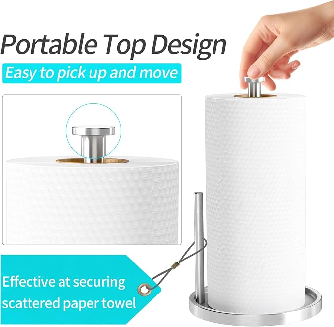 Paper Towel Holder Countertop, Standing Paper Roll Holder - Image 3