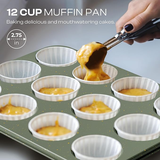 8-Piece Nonstick Bakeware Set, Stackable Oven Pan Set Includes Baking Sheet - Image 4