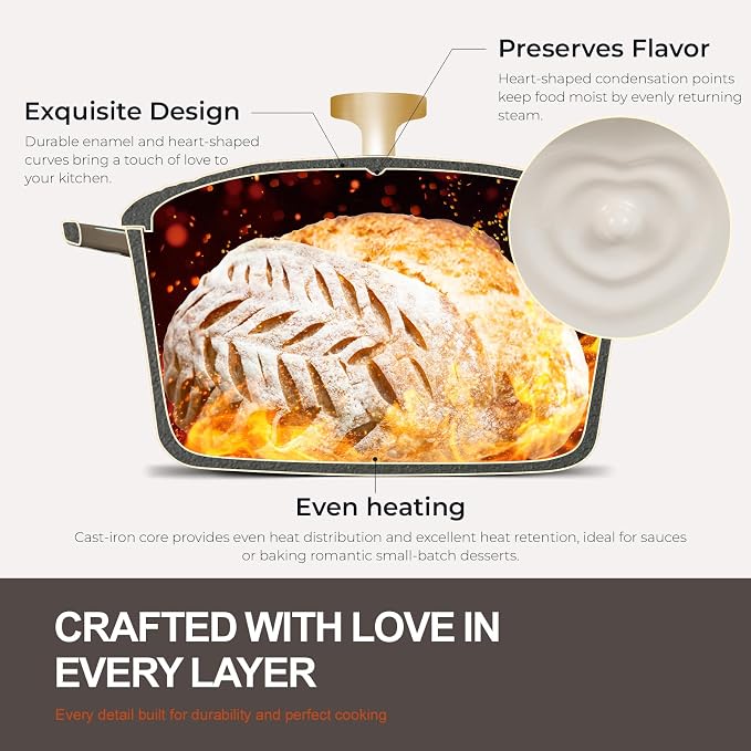 Overmont Enameled Cast Iron Dutch Oven - Image 2