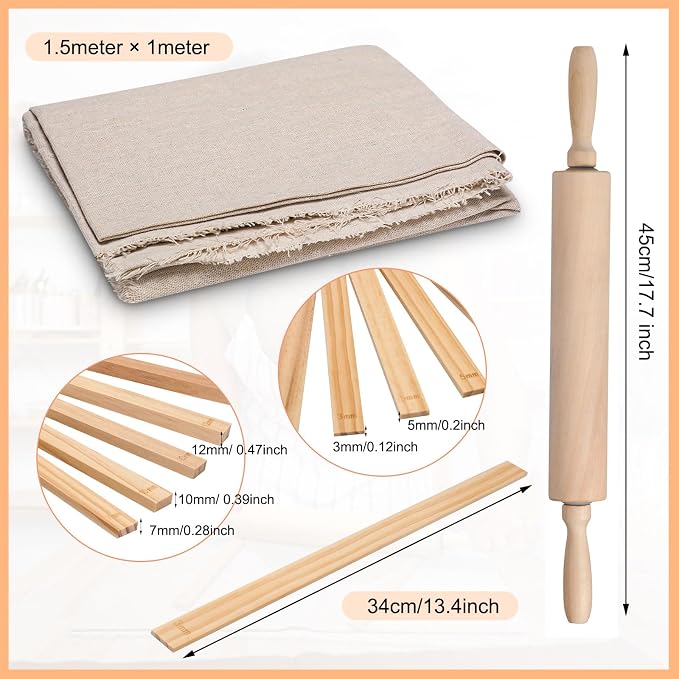 Newtay 12 Pcs Pottery Tools Include 1 Wood Rolling Pin Sculpting Polymer Clay - Image 2