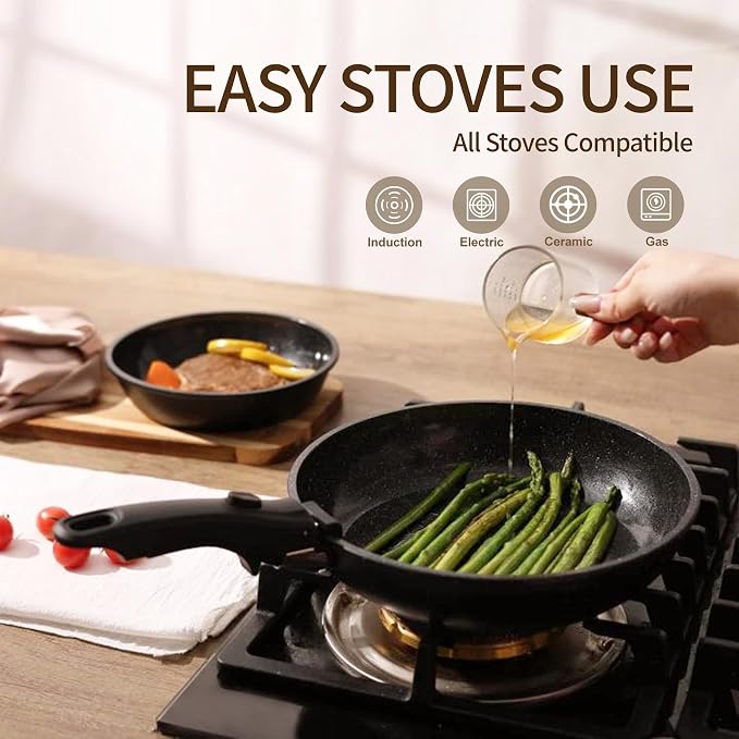 BECIGAR Nonstick Ceramic Cookware Set 21PCS - Image 3