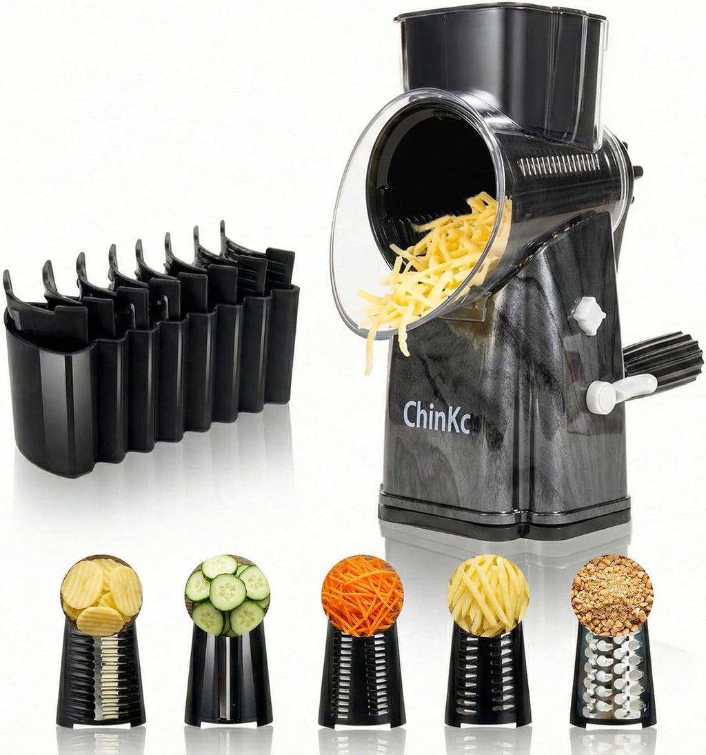Upgrade Rotary Cheese Grater Shredder with Handle, Strong Suction